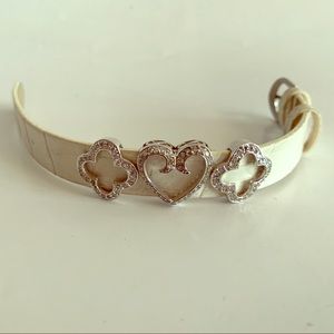 4/$30 Vintage Faux White Leather bracelet